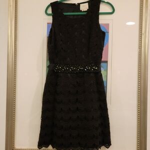Kate Spade LBD Jewel Belt Lace Dress Size 8